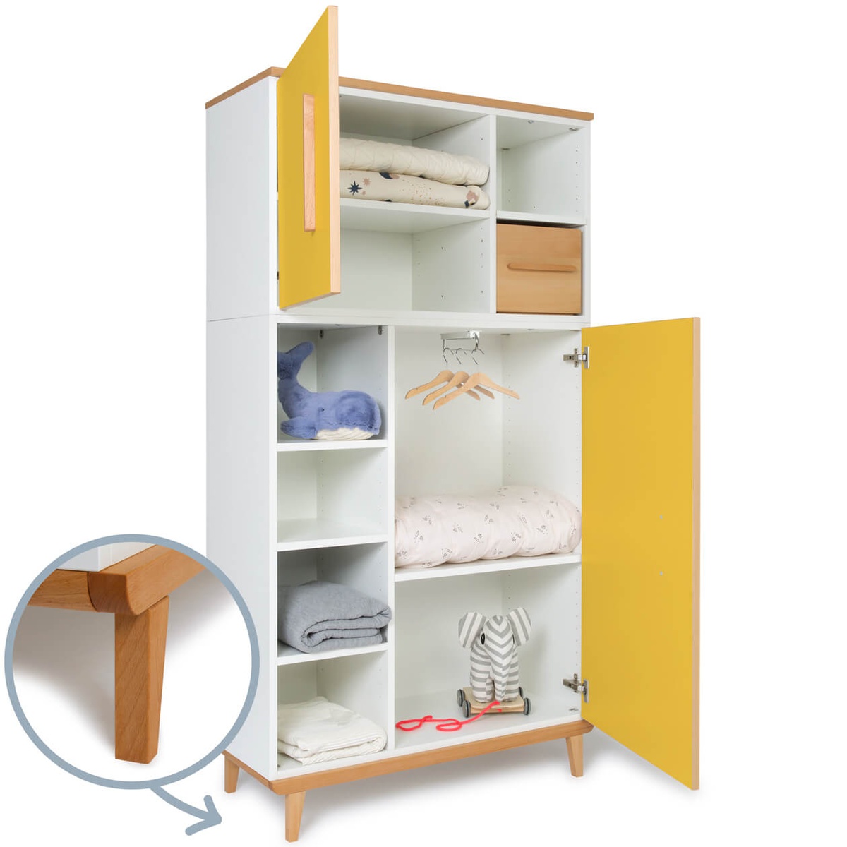 Armario 173 cm 2 puertas NADO Retro acabado haya sunshine yellow 