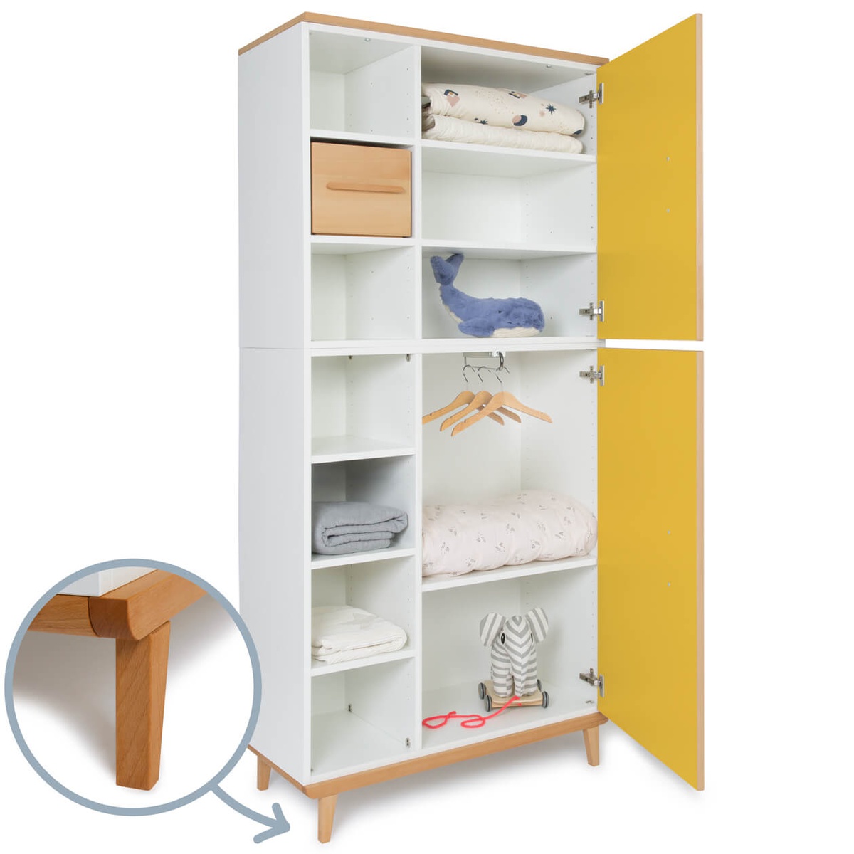 Armario 198 cm 2 puertas NADO Retro acabado haya sunshine yellow