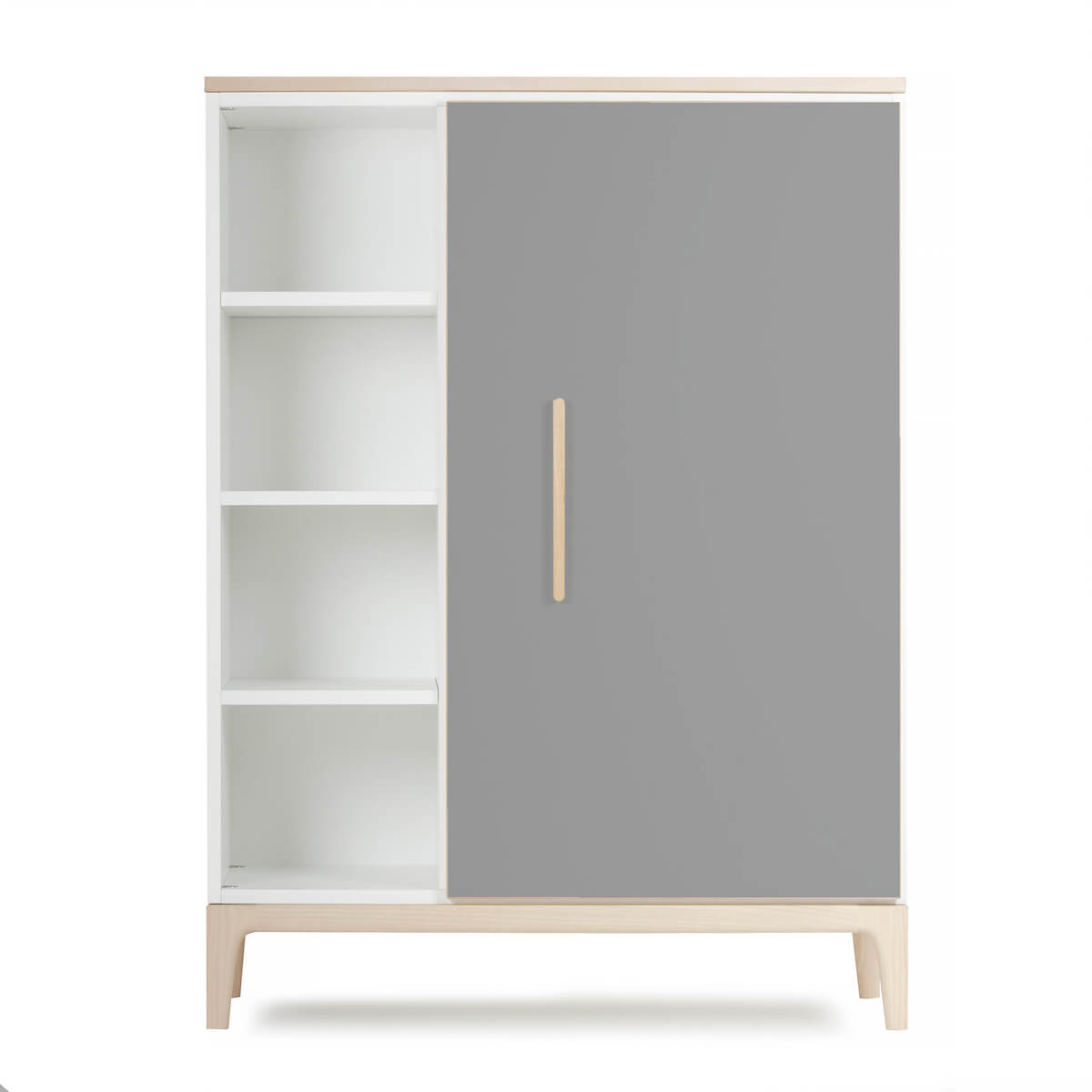 Armoire 120 cm 1 porte NADO Curve finition frêne slate grey
