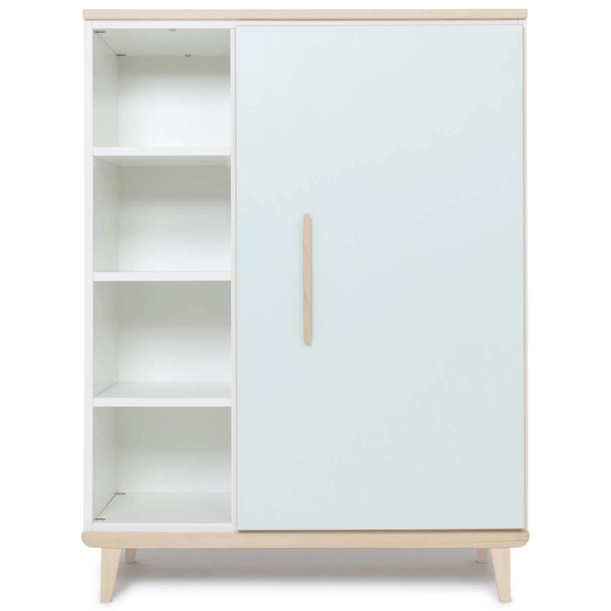 Armoire 120 cm 1 porte NADO Retro finition frêne mint