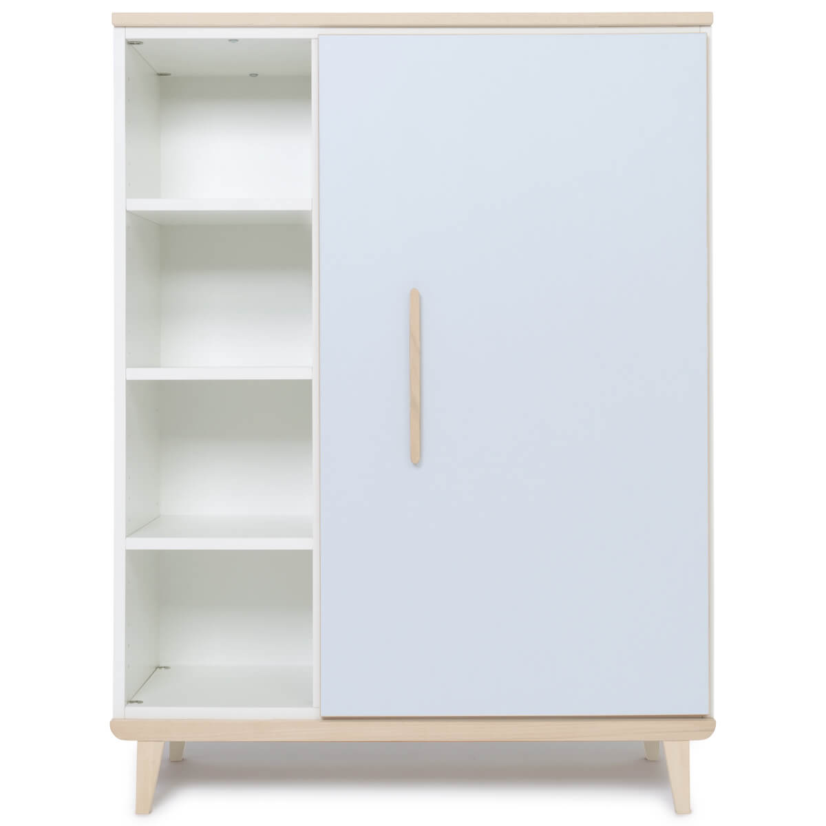 Armoire 120 cm 1 porte NADO Retro finition frêne sky blue