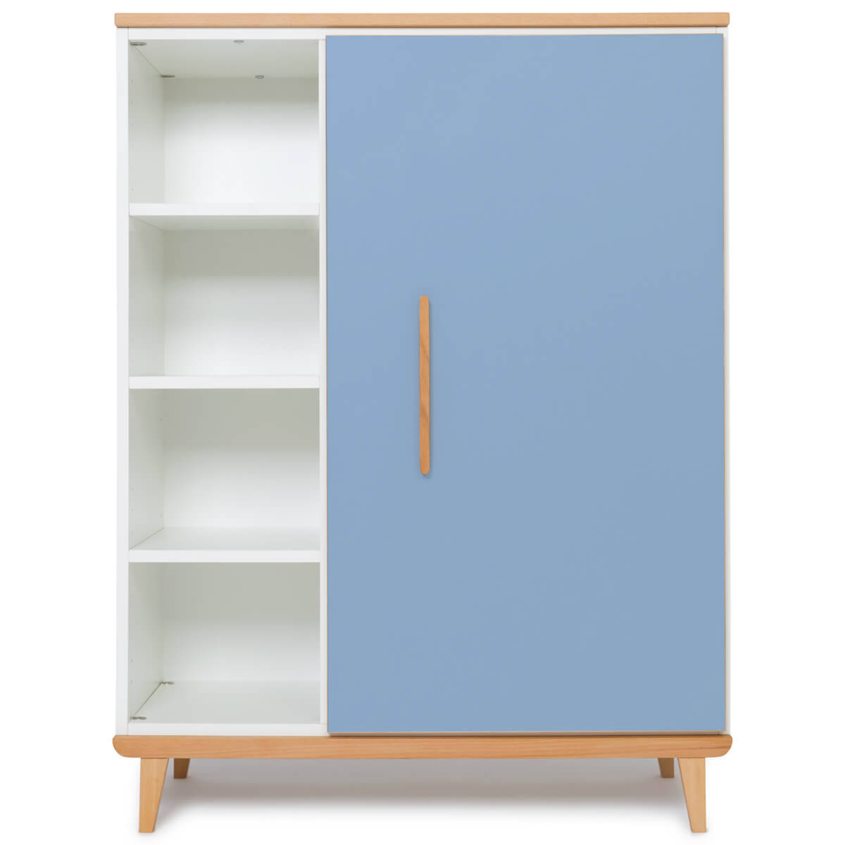 Armoire 120 cm 1 porte NADO Retro finition hêtre capri blue