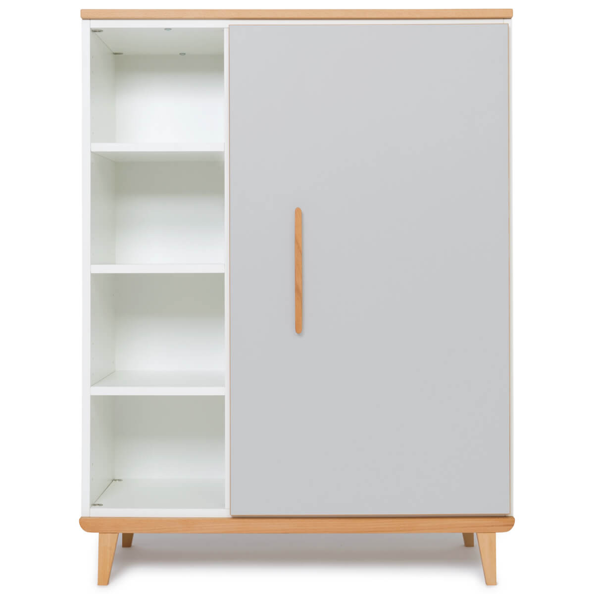 Armoire 120 cm 1 porte NADO Retro finition hêtre manhattan grey