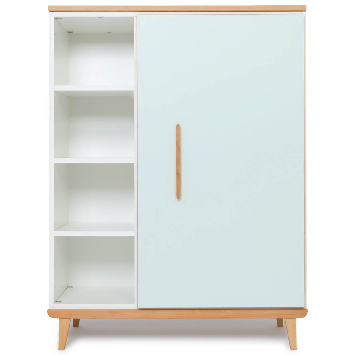 Armoire 120 cm 1 porte NADO Retro finition hêtre mint