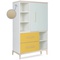 Armoire 147 cm 1 porte 2 tiroirs NADO Curve finition frêne mint-sunshine yellow