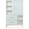 Armoire 147 cm 1 porte 2 tiroirs NADO Curve finition frêne mint