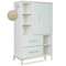 Armoire 147 cm 1 porte 2 tiroirs NADO Curve finition frêne mint