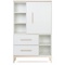 Armoire 147 cm 1 porte 2 tiroirs NADO Curve finition frêne white