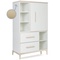 Armoire 147 cm 1 porte 2 tiroirs NADO Curve finition frêne white