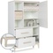 Armoire 147 cm 1 porte 2 tiroirs NADO Curve finition frêne white
