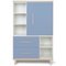 Armoire 147 cm 1 porte 2 tiroirs NADO Retro finition frêne capri blue