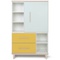 Armoire 147 cm 1 porte 2 tiroirs NADO Retro finition frêne mint-sunshine yellow