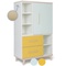 Armoire 147 cm 1 porte 2 tiroirs NADO Retro finition frêne mint-sunshine yellow