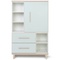 Armoire 147 cm 1 porte 2 tiroirs NADO Retro finition frêne mint