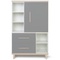Armoire 147 cm 1 porte 2 tiroirs NADO Retro finition frêne slate grey