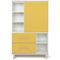 Armoire 147 cm 1 porte 2 tiroirs NADO Retro finition frêne sunshine yellow