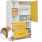 Armoire 147 cm 1 porte 2 tiroirs NADO Retro finition hêtre sunshine yellow