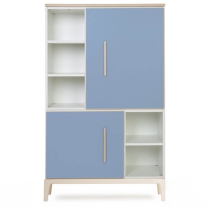 Armoire 147 cm 2 portes NADO Curve finition frêne capri blue