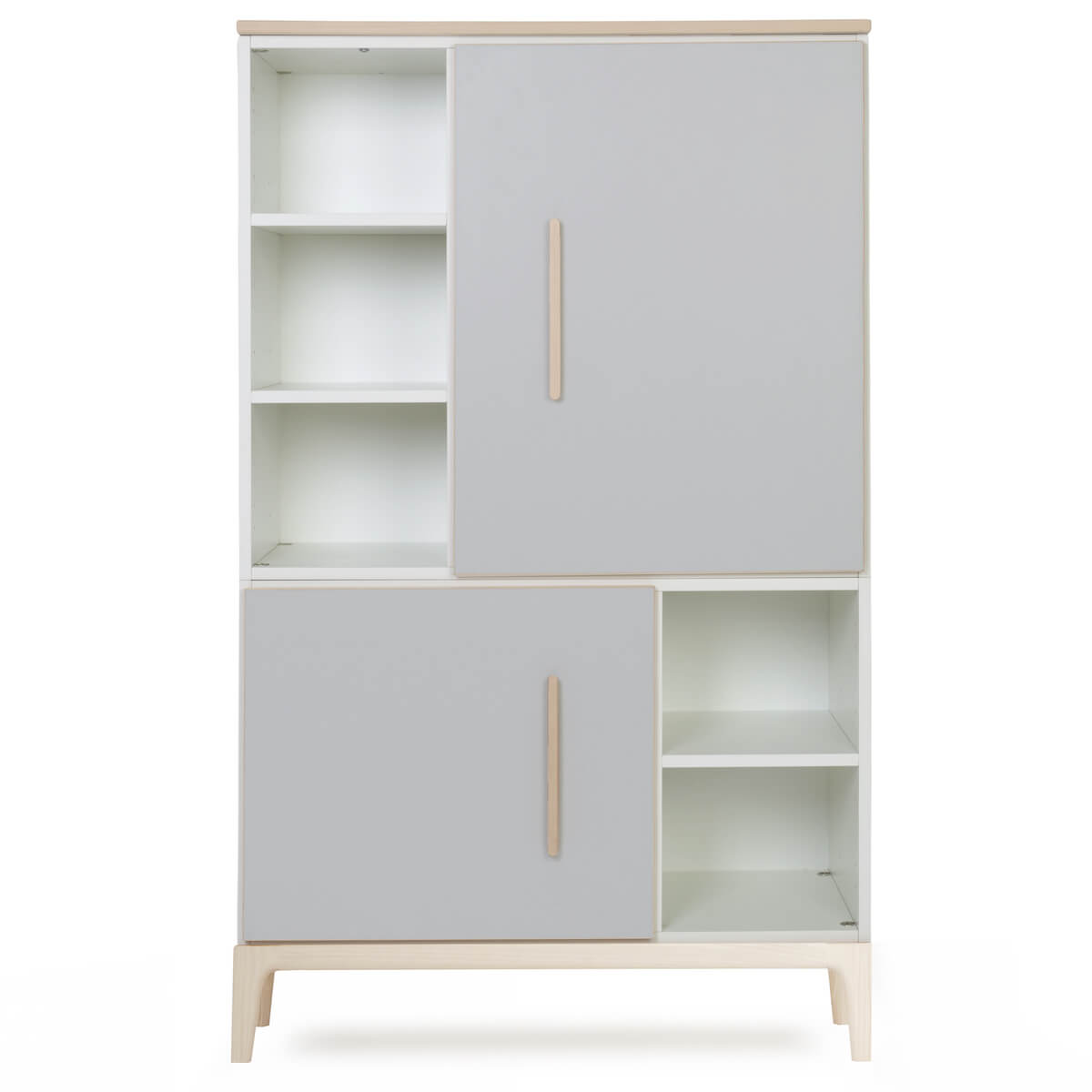 Armoire 147 cm 2 portes NADO Curve finition frêne manhattan grey