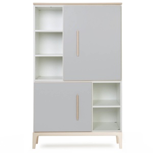 Armoire 147 cm 2 portes NADO Curve finition frêne manhattan grey