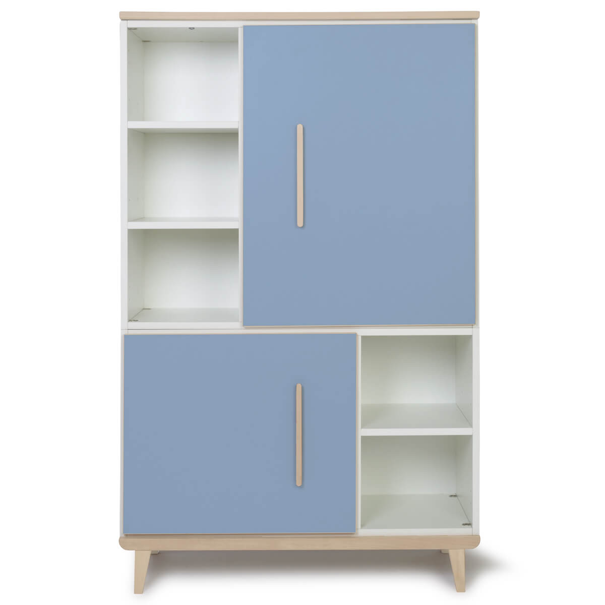 Armoire 147 cm 2 portes NADO Retro finition frêne capri blue