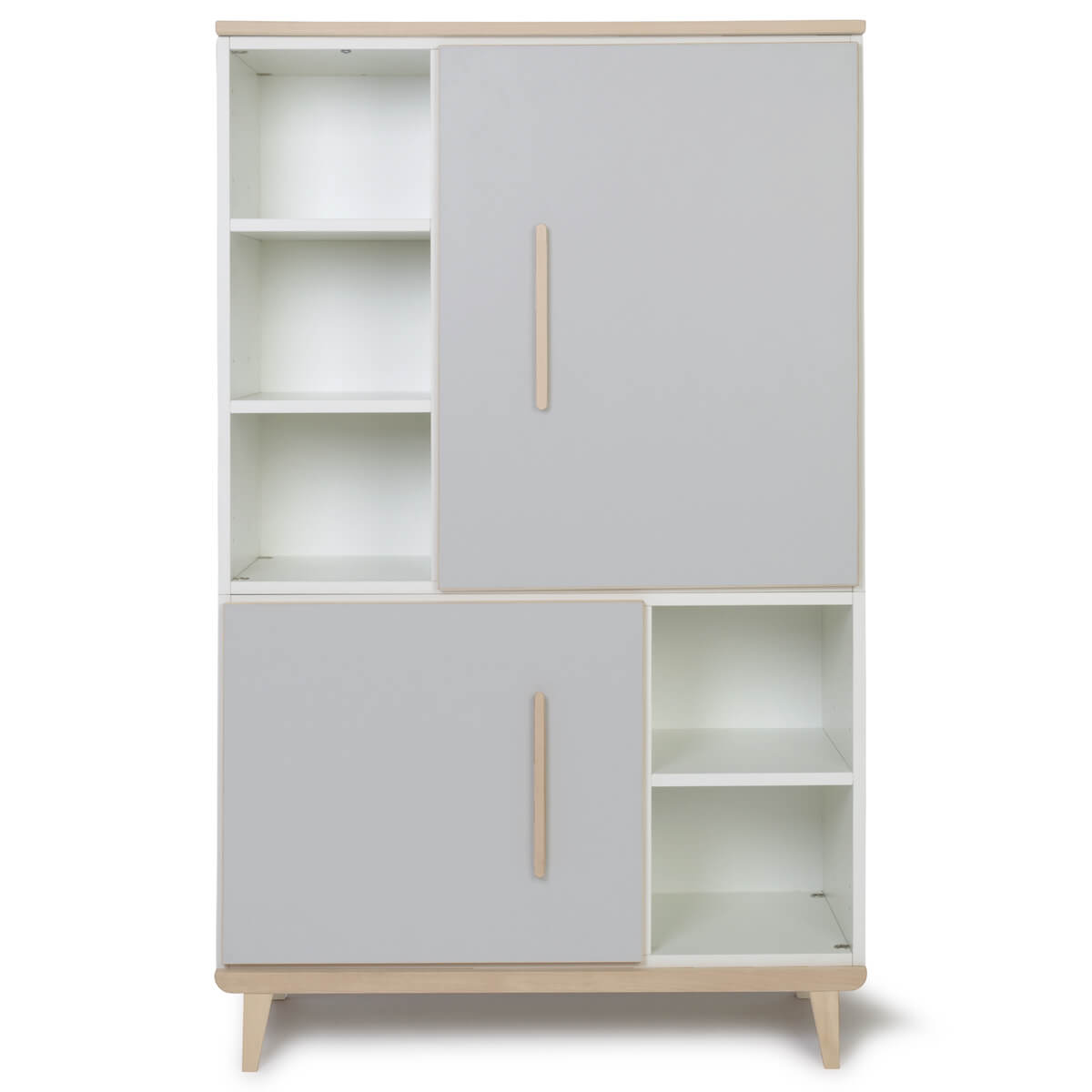 Armoire 147 cm 2 portes NADO Retro finition frêne manhattan grey