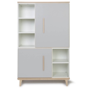 Armoire 147 cm 2 portes NADO Retro finition frêne manhattan grey