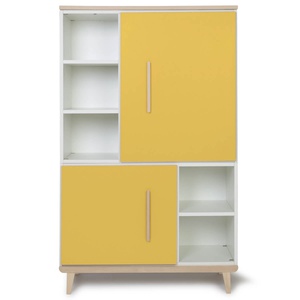 Armoire 147 cm 2 portes NADO Retro finition frêne sunshine yellow