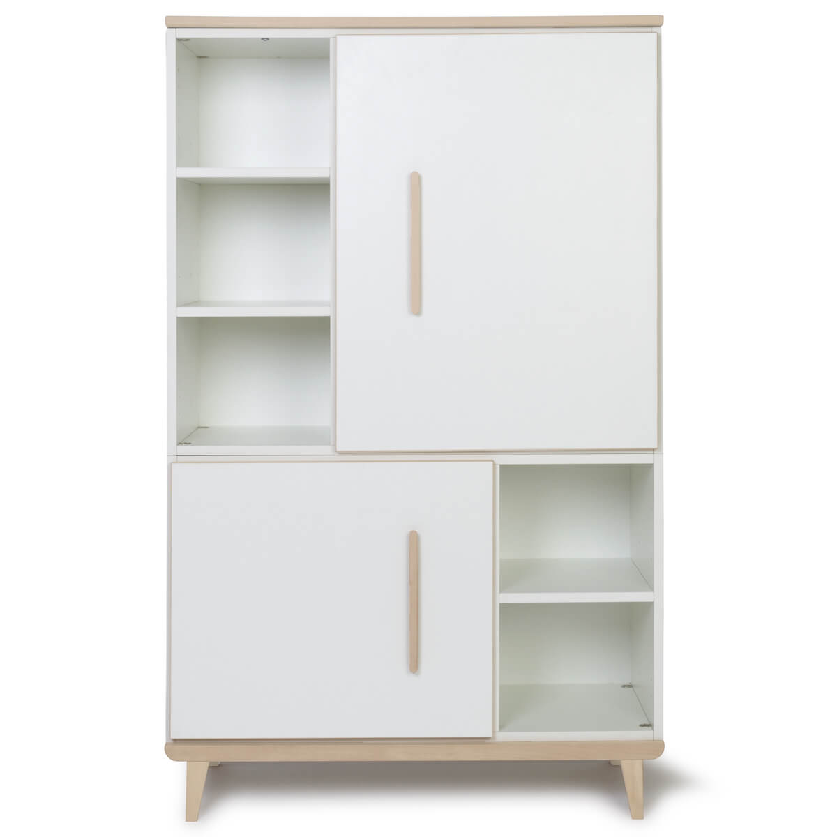 Armoire 147 cm 2 portes NADO Retro finition frêne white