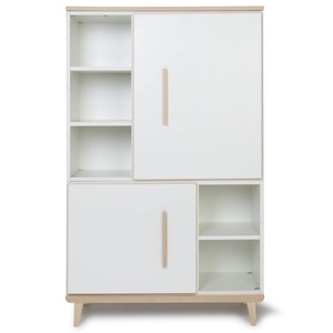 Armoire 147 cm 2 portes NADO Retro finition frêne white
