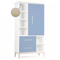 Armoire 173 cm 1 porte 2 tiroirs NADO Curve finition frêne capri blue