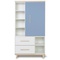 Armoire 173 cm 1 porte 2 tiroirs NADO Retro finition frêne capri blue-white