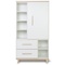 Armoire 173 cm 1 porte 2 tiroirs NADO Retro finition frêne white