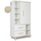 Armoire 173 cm 1 porte 2 tiroirs NADO Retro finition frêne white