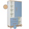 Armoire 173 cm 1 porte 2 tiroirs NADO Retro finition hêtre capri blue