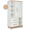 Armoire 173 cm 1 porte 2 tiroirs NADO Retro finition hêtre white