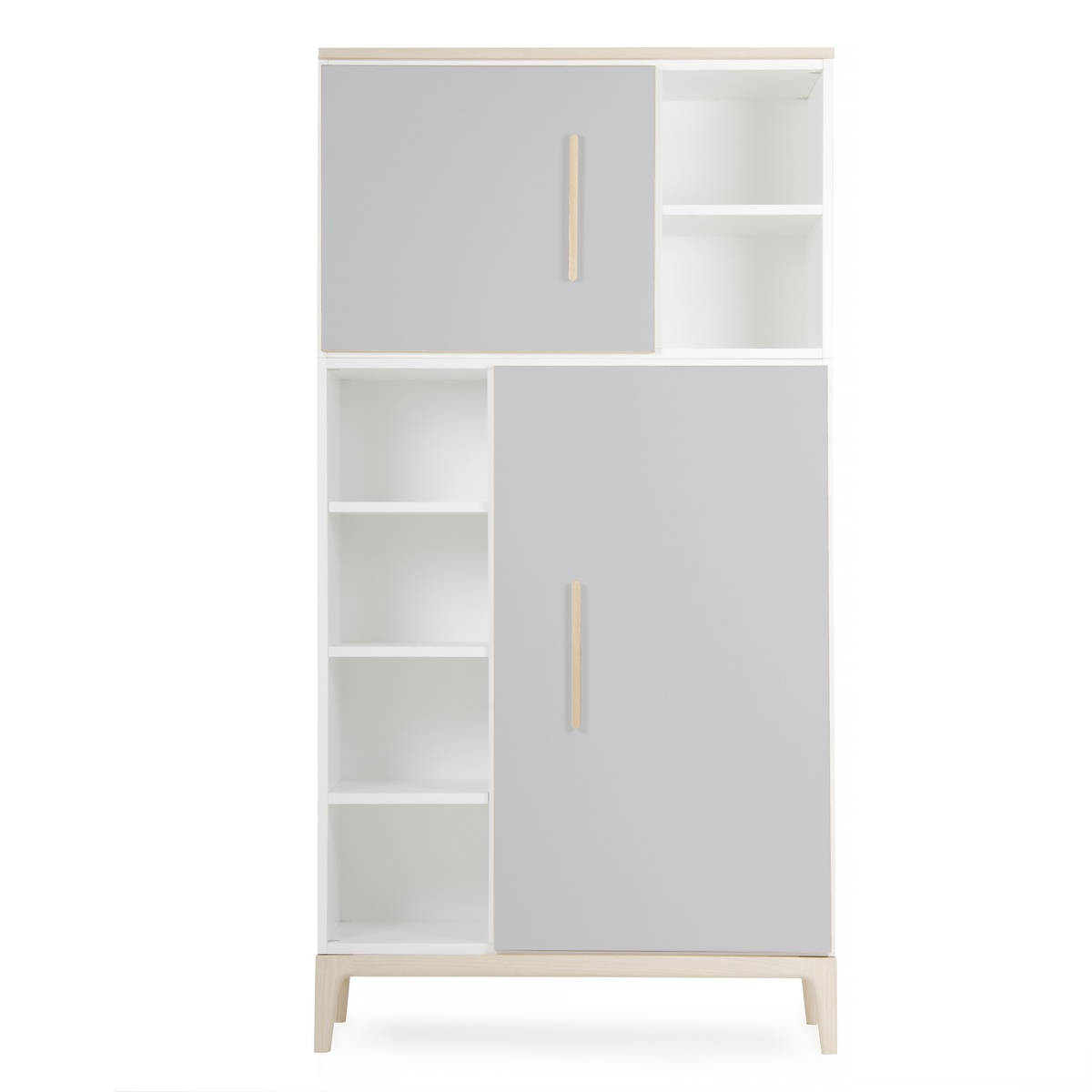 Armoire 173 cm 2 portes NADO Curve finition frêne manhattan grey