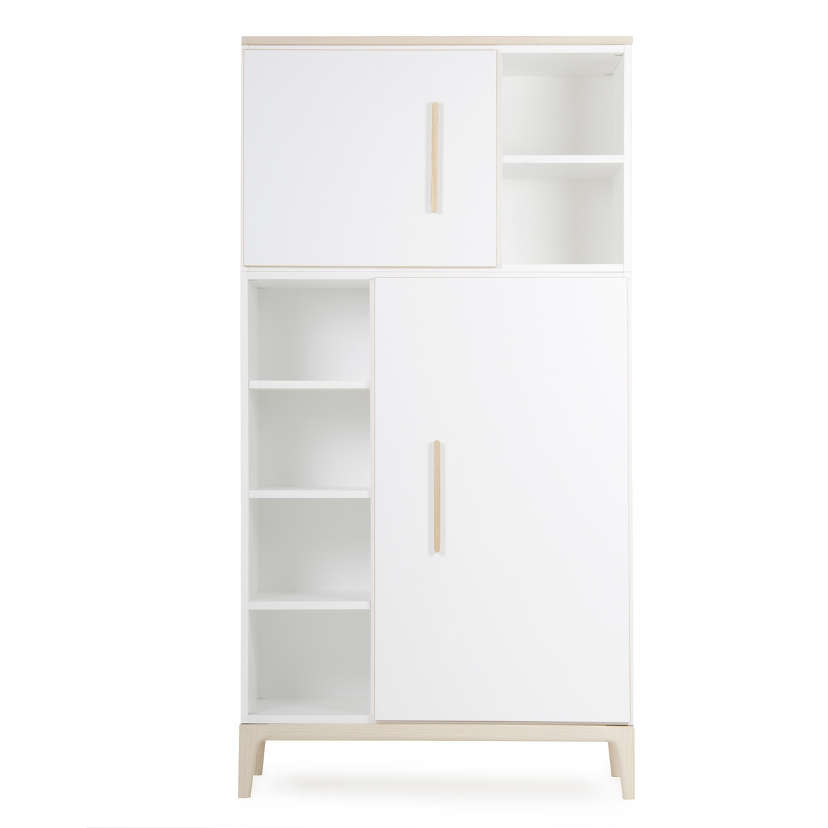 Armoire 173 cm 2 portes NADO Curve finition frêne white