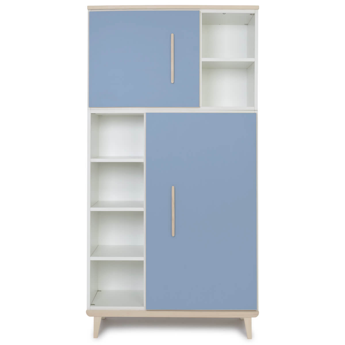 Armoire 173 cm 2 portes NADO Retro finition frêne capri blue