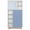 Armoire 173 cm 2 portes NADO Retro finition frêne sky blue-capri blue