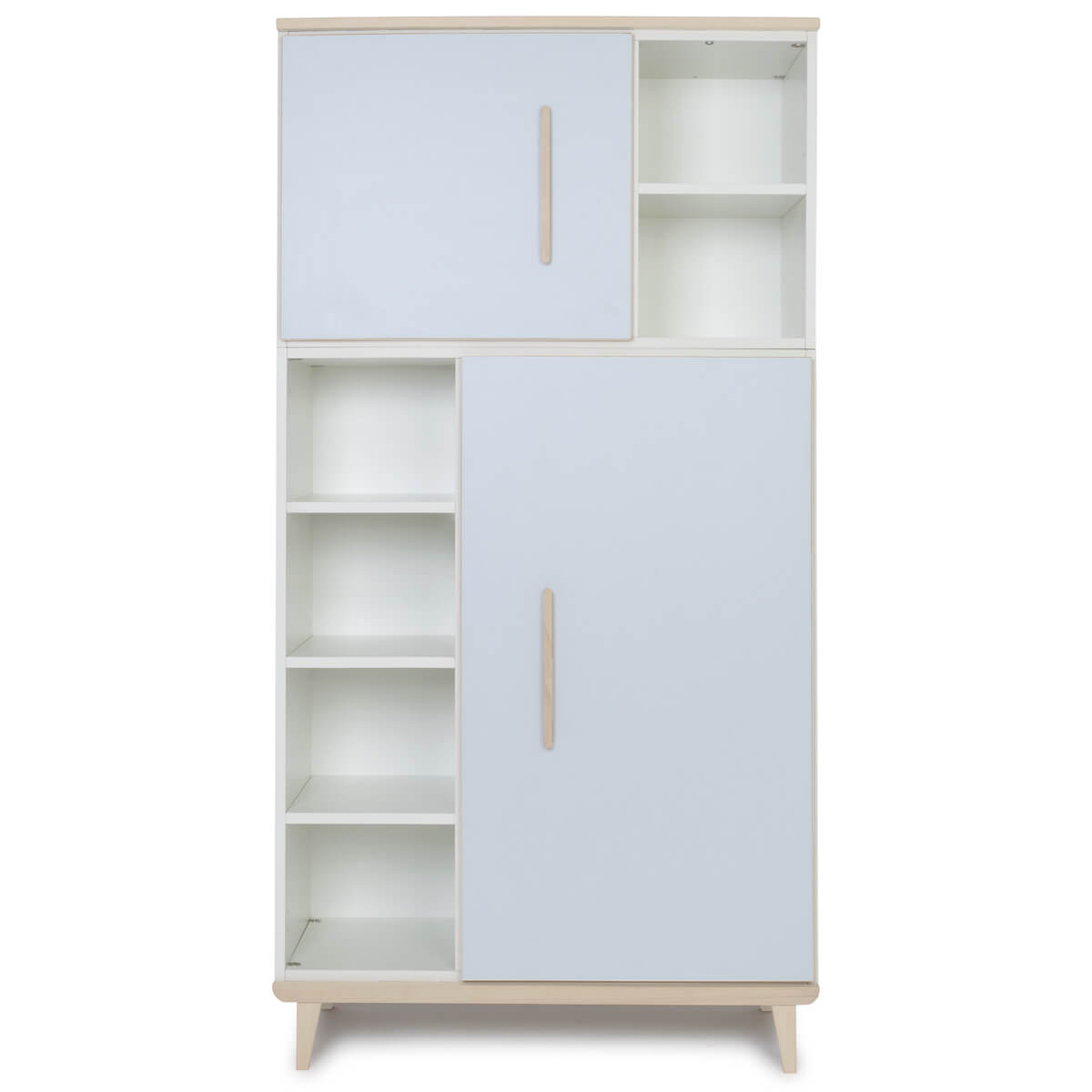 Armoire 173 cm 2 portes NADO Retro finition frêne sky blue