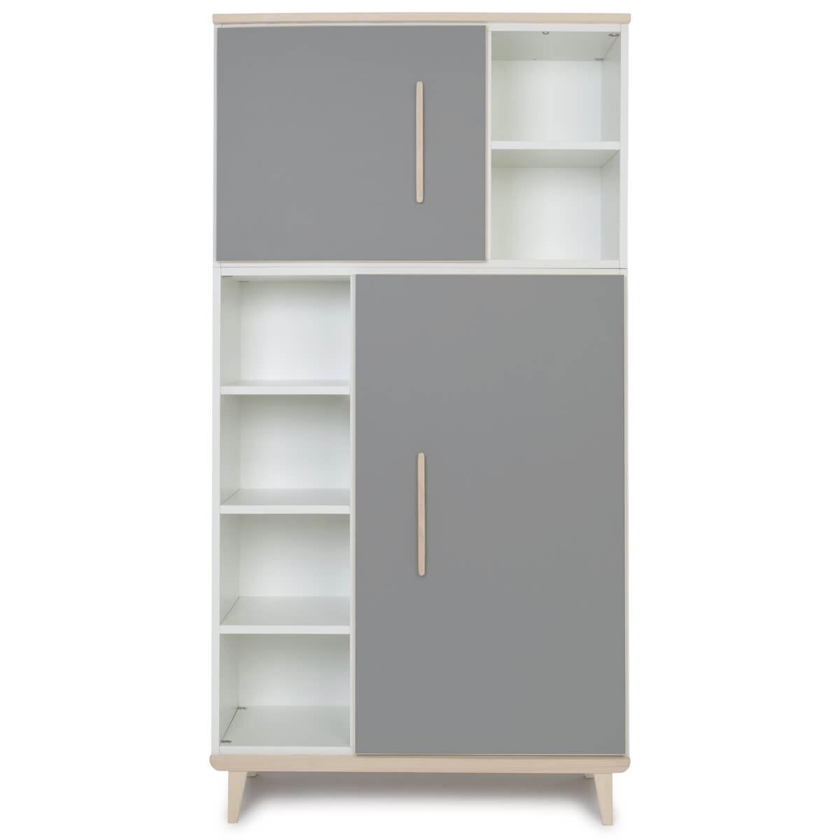 Armoire 173 cm 2 portes NADO Retro finition frêne slate grey