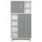 Armoire 173 cm 2 portes NADO Retro finition frêne slate grey