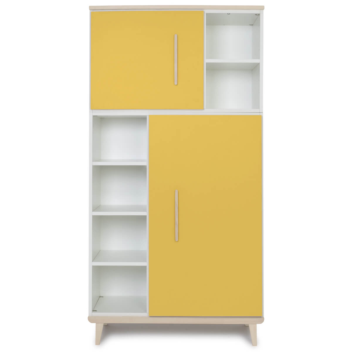 Armoire 173 cm 2 portes NADO Retro finition frêne sunshine yellow 