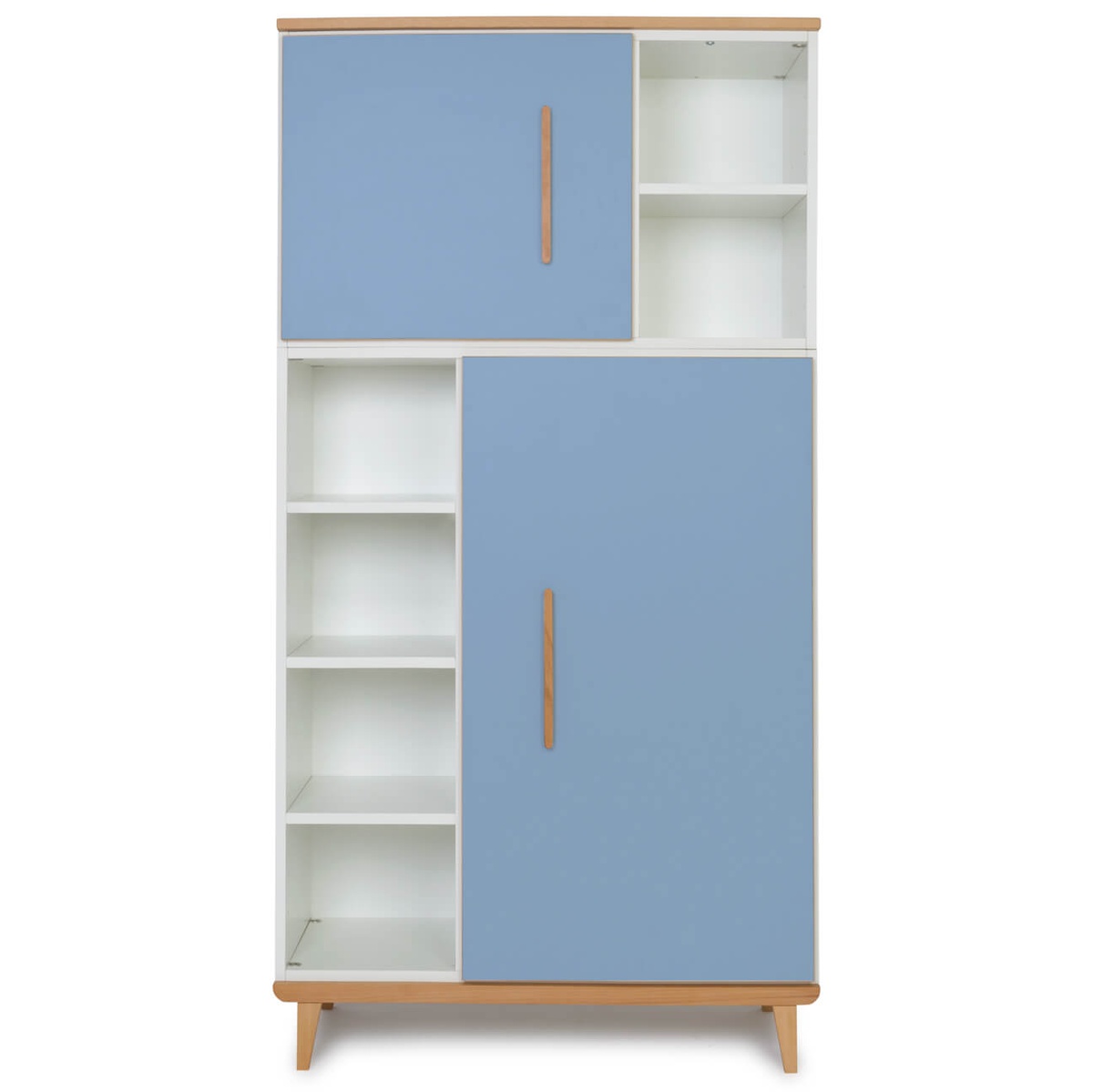 Armoire 173 cm 2 portes NADO Retro finition hêtre capri blue