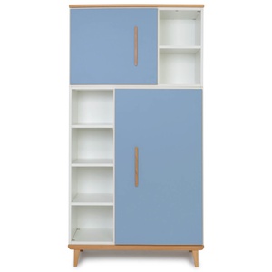 Armoire 173 cm 2 portes NADO Retro finition hêtre capri blue