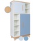 Armoire 173 cm 2 portes NADO Retro finition hêtre sky blue-capri blue