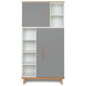 Armoire 173 cm 2 portes NADO Retro finition hêtre slate grey