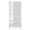 Armoire 198 cm 1 porte 3 tiroirs NADO Curve finition frêne manhattan grey