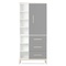 Armoire 198 cm 1 porte 3 tiroirs NADO Curve finition frêne slate grey
